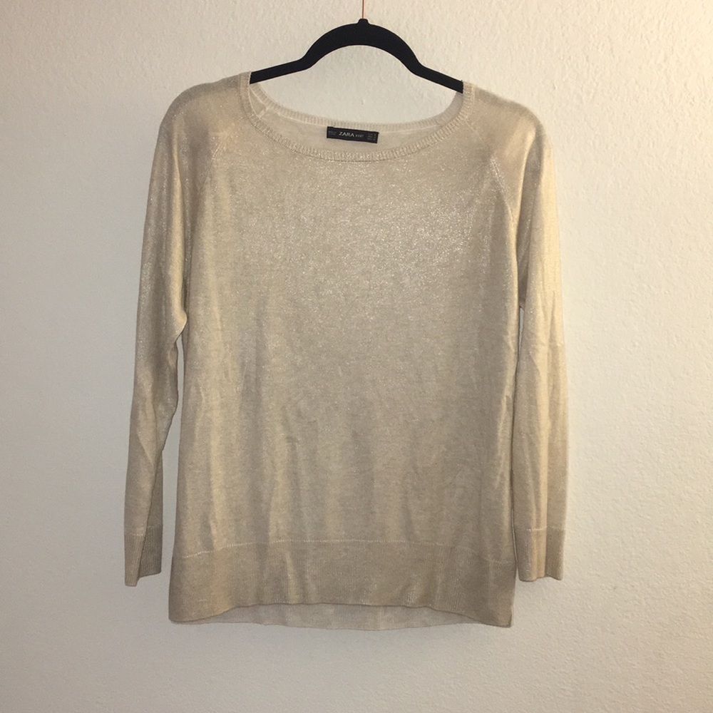 Zara Shimmery Knit Sweater Size M